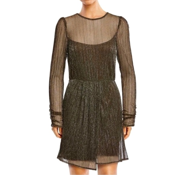 Bailey 44 Dresses & Skirts - NEW BAILEY/44 GOLD METALLIC CUTOUT MINI DRESS